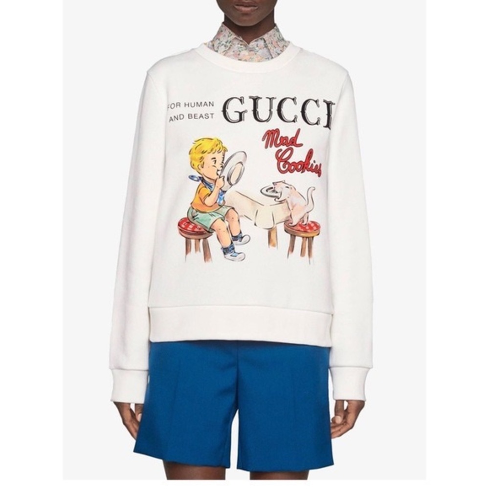 Gucci White 'Mad Cookies' Graphic Sweatshirt
